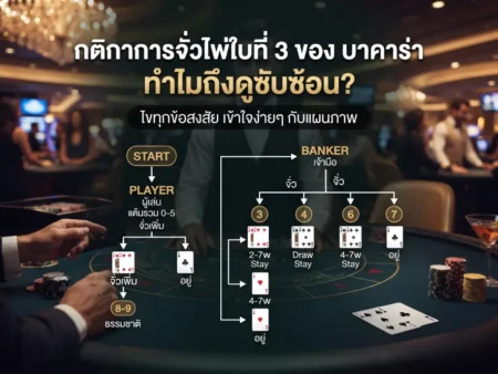 กติกาการจั่วไพ่ใบที่ 3 ของ บาคาร่า ทำไมถึงดูซับซ้อน?
