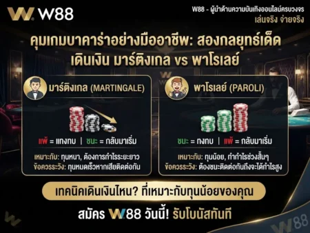 รวมเทคนิค เดินเงินบาคาร่า มาร์ติงเกล และ พาโรเลย์ แบบไหนเหมาะกับทุนน้อย