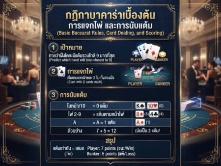 กติกาบาคาร่าเบื้องต้น การแจกไพ่ และการนับแต้มที่คุณต้องรู้