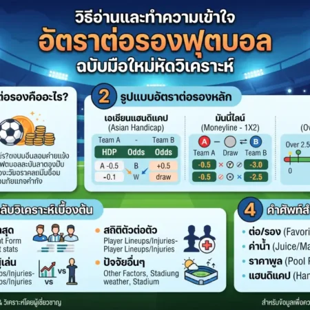 วิธีอ่านและทำความเข้าใจ อัตราต่อรอง ฟุตบอล ฉบับมือใหม่หัดวิเคราะห์