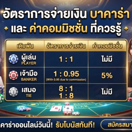 อัตราการจ่ายเงิน บาคาร่า และ ค่าคอมมิชชั่น ที่ควรรู้ก่อนเดิมพัน