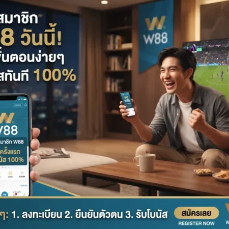 สมัครเว็บแทงบอล W88 ด้วยขั้นตอนง่ายๆ พร้อมรับโบนัสสุดคุ้ม